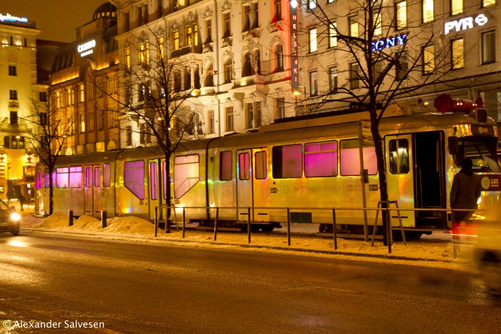 Lux Helsinki, Lux Ratikka, Tram, Alexander Salvesen, light, artist, installation